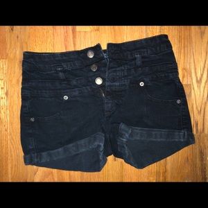 black high waisted jean shorts